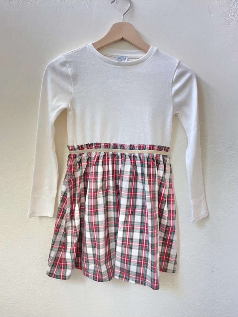 NWT Crewcuts Girls Size 8 Cream Red Plaid Tartan Dress Holiday Christmas Festive